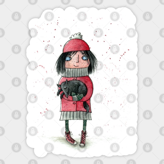 Rotkäppchen liebt den Wolf - Little Red Riding Hood Loves The Wolf Sticker by JunieMond